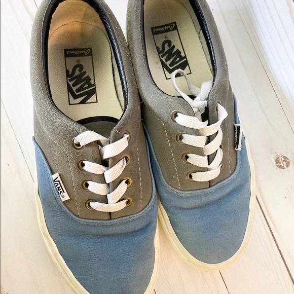 Boys custom vans blue / grey suede Era Pt